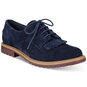 Clarks Griffen Mabel Suede Navy Loafers 7M
